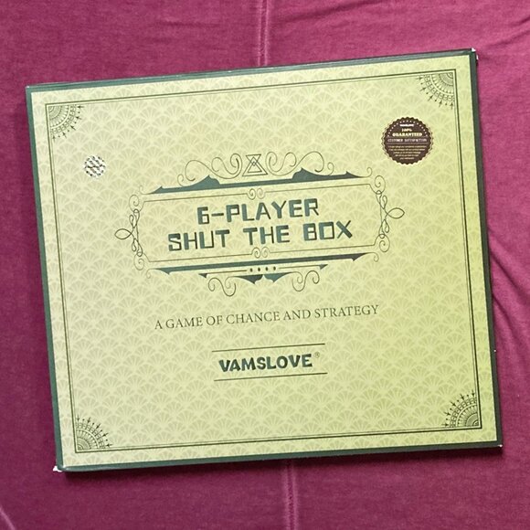 Shut The Box Game, up to 6 Players. Wooden Board Game by Vamslove. NEW & SEALED - Picture 2 of 4